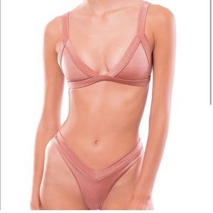 NWT OneOneSwimwear Kameron Top Jesse Bottom in Dusty Rose. Sold out everywhere